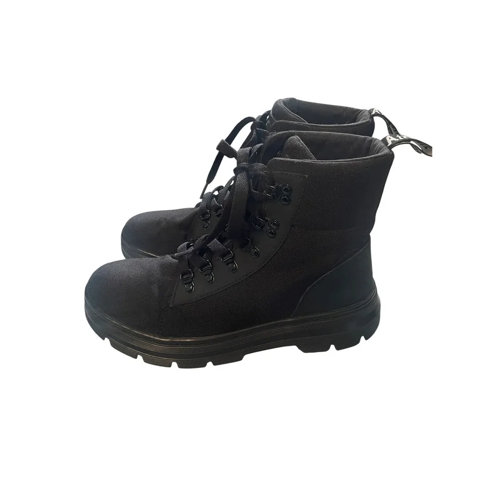 Black Canvas Utility Boots Size 8 Tactical Combat Shoes Combs W by Dr. Martens